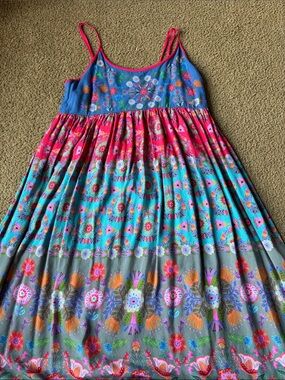 NATURAL LIFE Blue & Pink Floral Maxi Dress